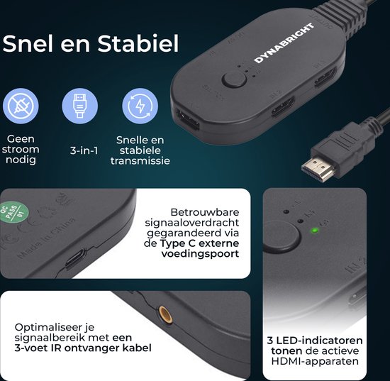 HDMI 2.1 switch, 8K schakelaar, 3 ingangen 1 uitgang HDMI 2.1 switch, 8K schakelaar, 3 ingangen 1 uitgang