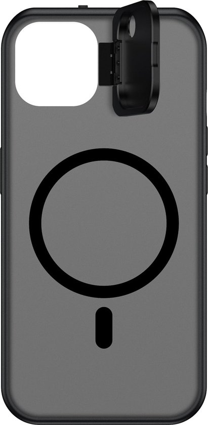 Valenta x Spy-Fy - Coque iPhone 15 Pro avec caches d'appareil photo à l'avant et à l'arrière | Protège votre vie privée et vos Caméras | Valenta Étui de confidentialité Smokey Zwart