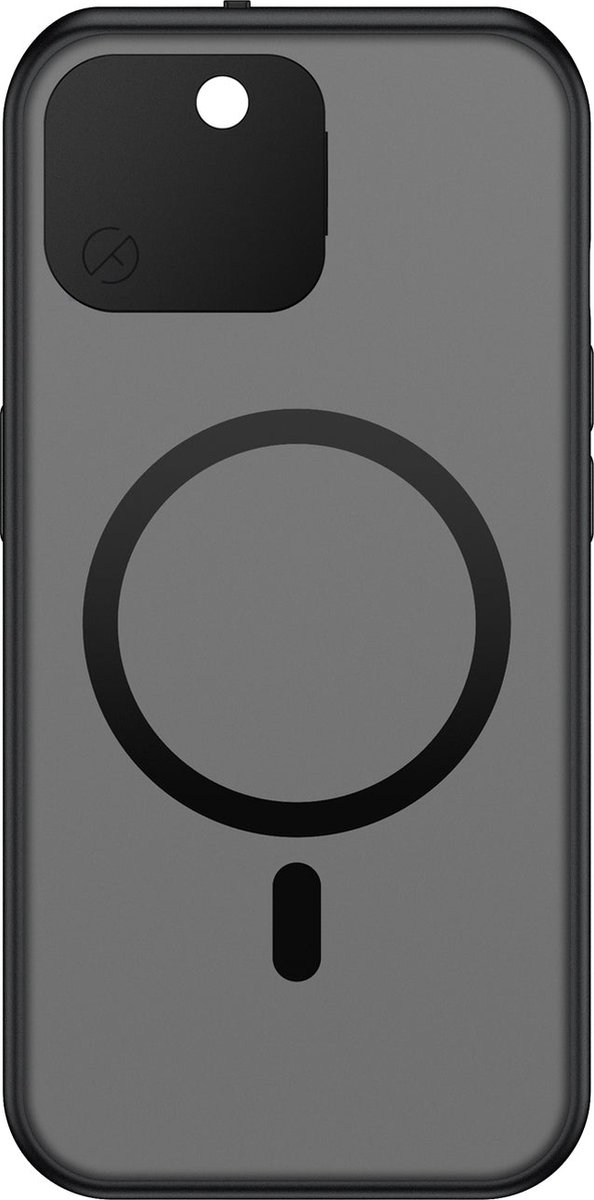 Valenta x Spy-Fy - iPhone 15 Plus Hoesje met Camera Covers aan Voor- én Achterkant | Beschermt je Privacy en je Camera’s | Valenta Privacy Case Smokey Zwart