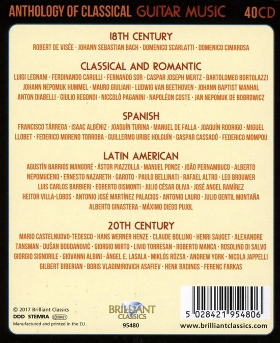 Anthology Of Classical Guitar Music, Various Performers CD (album