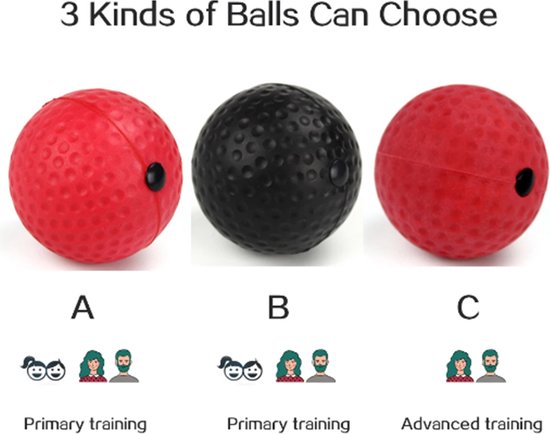 Reflex Ball - Advanced - Rood/ Box Reflex Bal / Hoofd Reflexbal / Hoofdband / Workout / Mini Punch Home Trainer Boks Kickboks / Rood Zwart