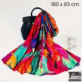 LaGloss® Tijdloze Vintage Tie Dye Print Grote Sjaal Elegantie en Stijl voor Vrouwen - Rode Kleurblok - Winddicht & Zonbeschermend - Kleur 180 x 83 cm %%