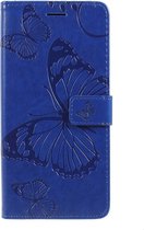 Xiaomi Redmi Note 7 Hoesje - Vlinder Book Case - Blauw