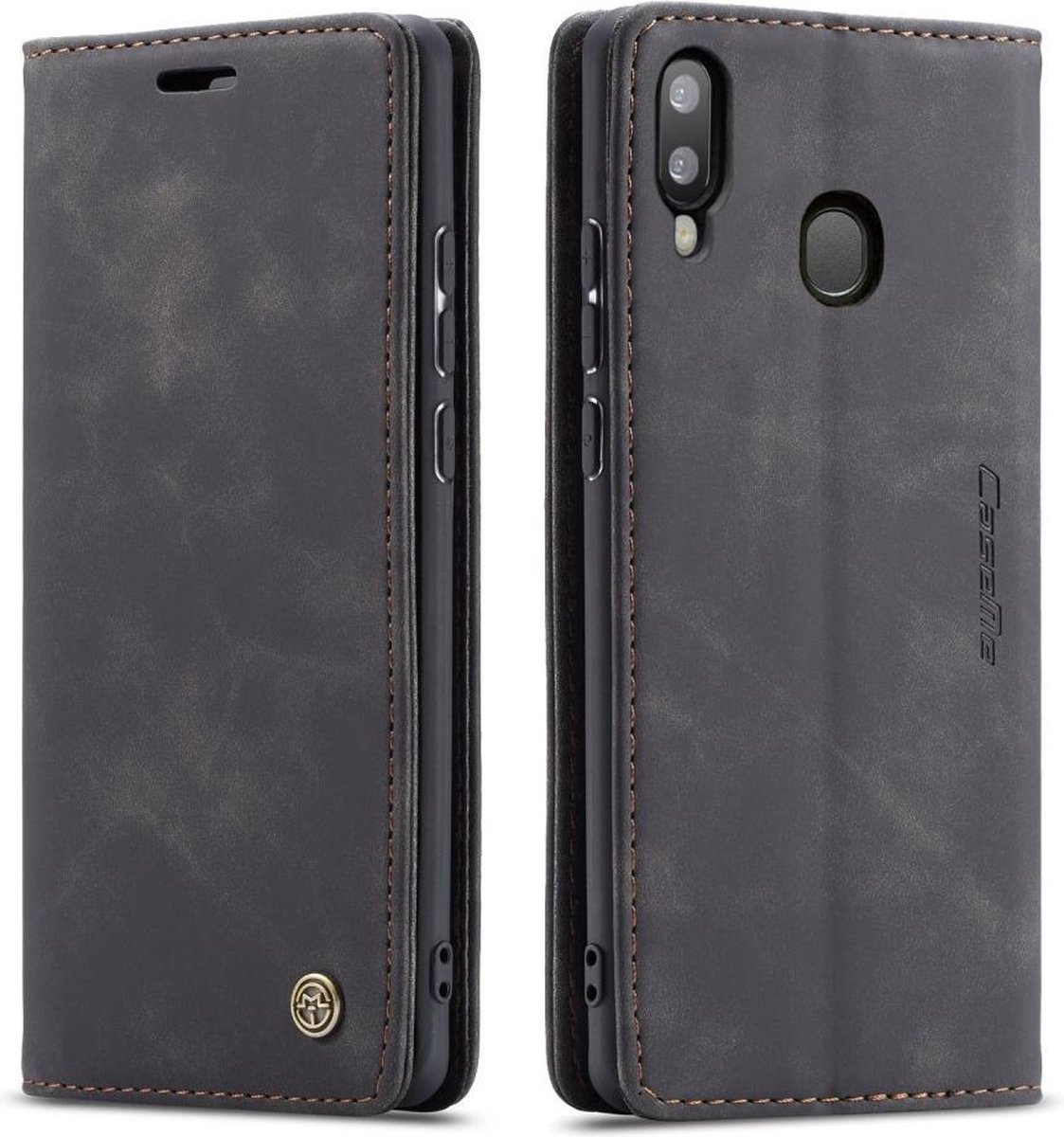 CaseMe Book Case - Geschikt voor Samsung Galaxy A20e Hoesje - Zwart