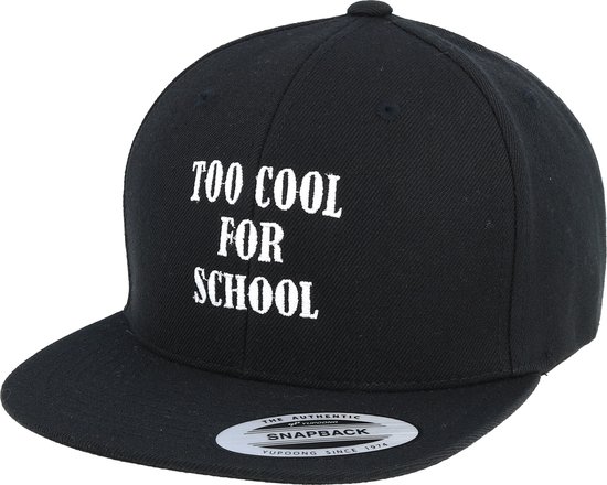 Hatstore- Kids Too Cool For School Black Snapback - Kiddo Cap Cap