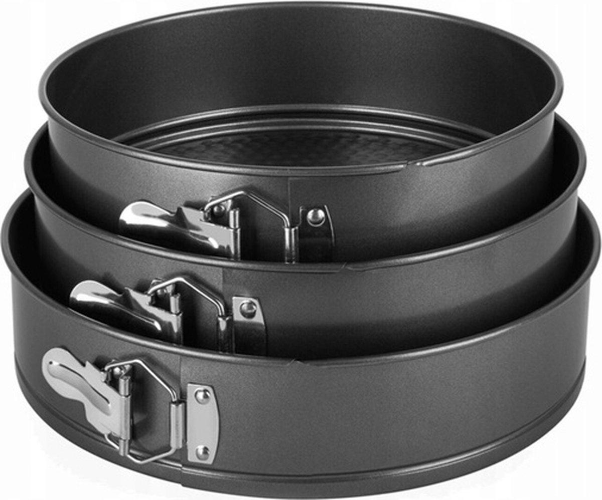 Ha- Ma Tools Springvorm - set van 3 - Bakvorm rond - Taartvormen - anti-aanbaklaag - 18/20/22cm – foto 5