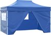 vidaXL Tente pop-up pliante avec 4 parois latérales 3x4,5 m bleu