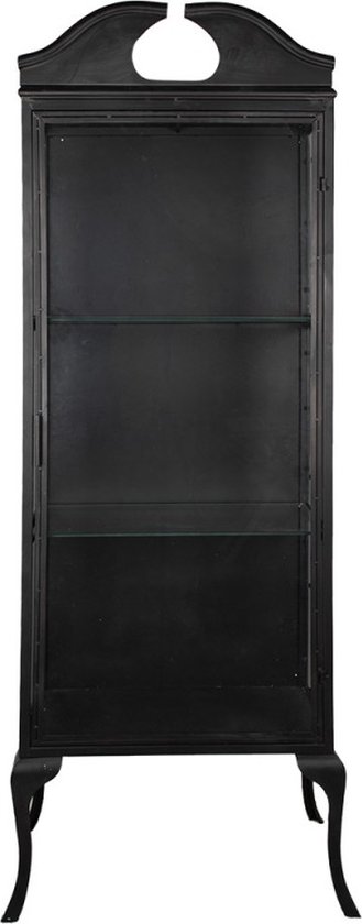 Vitrinekast 68x43x181 cm Zwart Ijzer Glas Boekenkast