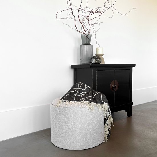 Pouf de rangement Otis crème noir 56cm