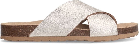 Manfield - Dames - Gouden leren slippers - Maat 40