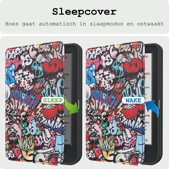 Hoes Geschikt voor Kobo Clara Colour Hoesje Bookcase Cover Hoes - Hoesje Geschikt voor Kobo Clara Colour Hoes Cover Case - Graffity van Epospace — afbeelding 3
