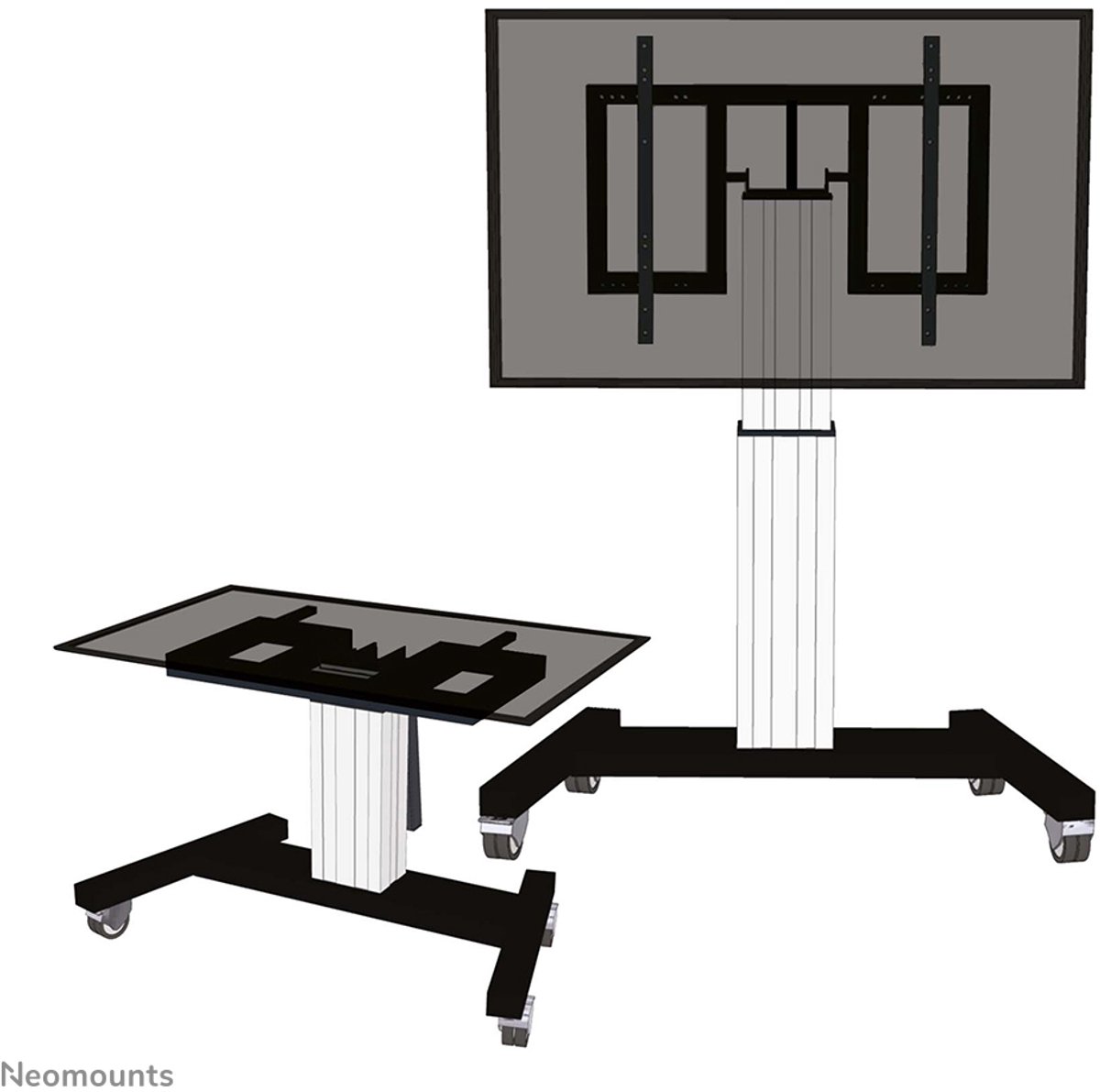 Neomounts PLASMA-M2500TSILVER trolley - t/m 100" - zilver