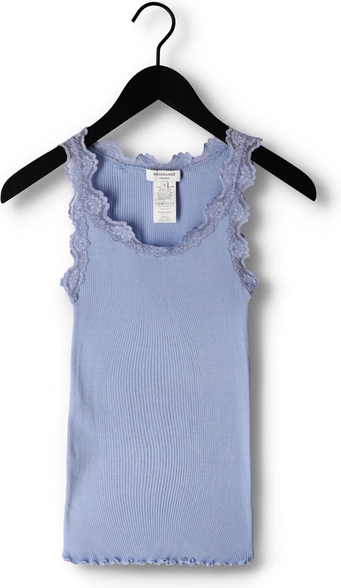Rosemunde Silk Top W/ Lace Tops & T-shirts Dames - Shirt - Blauw - Maat XL