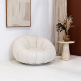 Fauteuil Beige - Bouclé - 110x110x64cm - Fauteuil Georgia - Giga Meubel