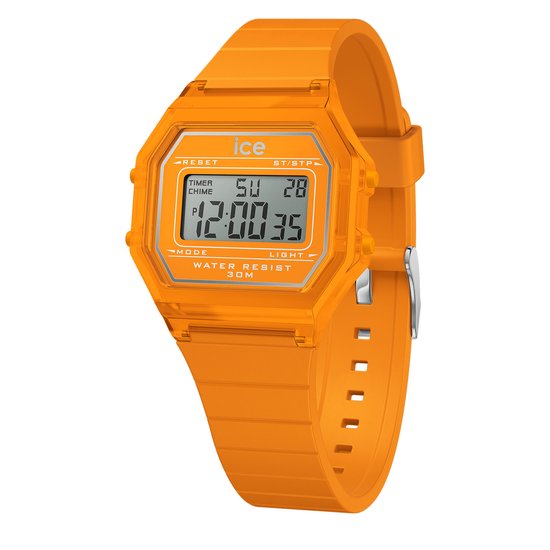 Ice Watch ICE digit retro - Neon orange - Clear 022886 Horloge - Siliconen - Oranje - Ø 33 mm