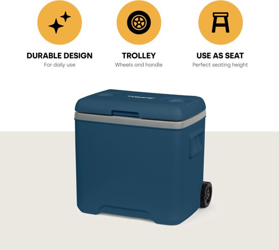 Steamy Cool 30 - Middelgrote koelbox op wielen - 30 Liter - Blauw van Steamy — afbeelding 2