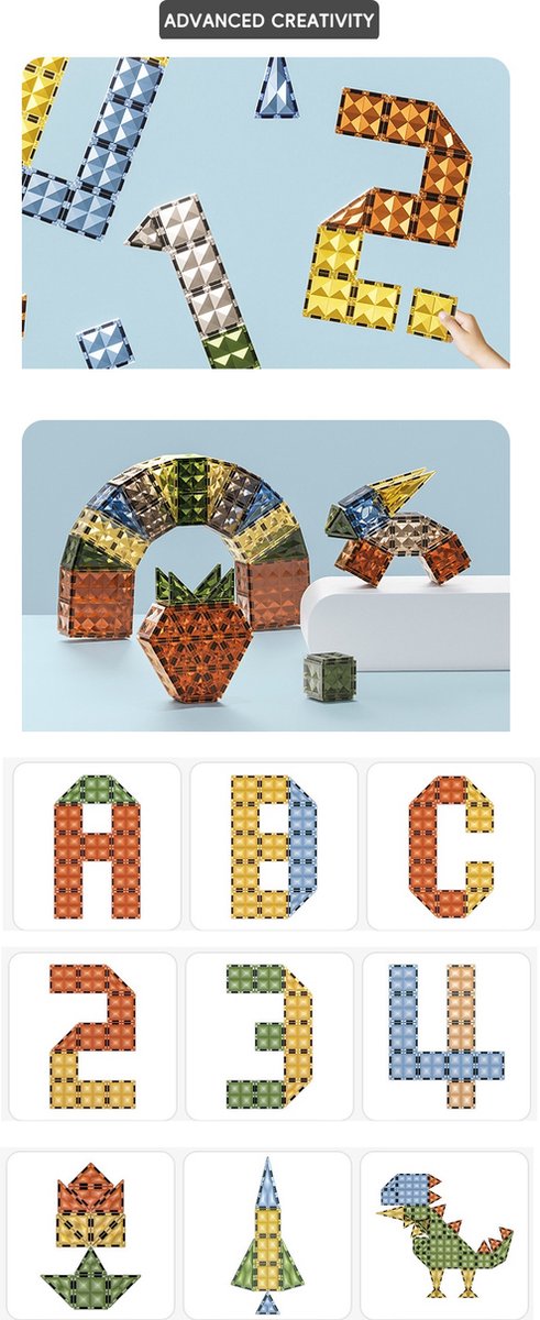 Magnetische Bouwblokken Set 100-delig Speelgoed Montessori Magneten voor Kinderen van 3 tot 9 Jaar Educatief Constructiespeelgoed Creatief Bouwen Cadeau voor Jongens en Meisjes Magnetisch Speelgoed voor Verjaardag