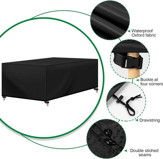 Housse Salon De Jardin 420D Oxford 242x162x100 Cm - Protection Imperméable Et Robuste