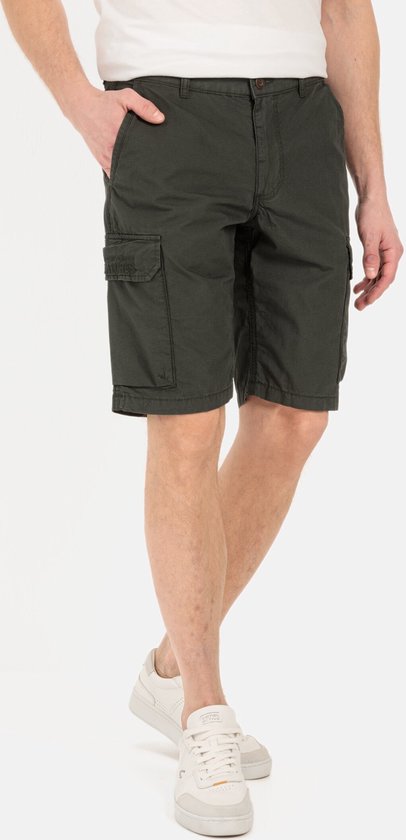 camel active Regular Fit Cargo shorts met minimale print - Maat menswear-33IN - Donkergroen