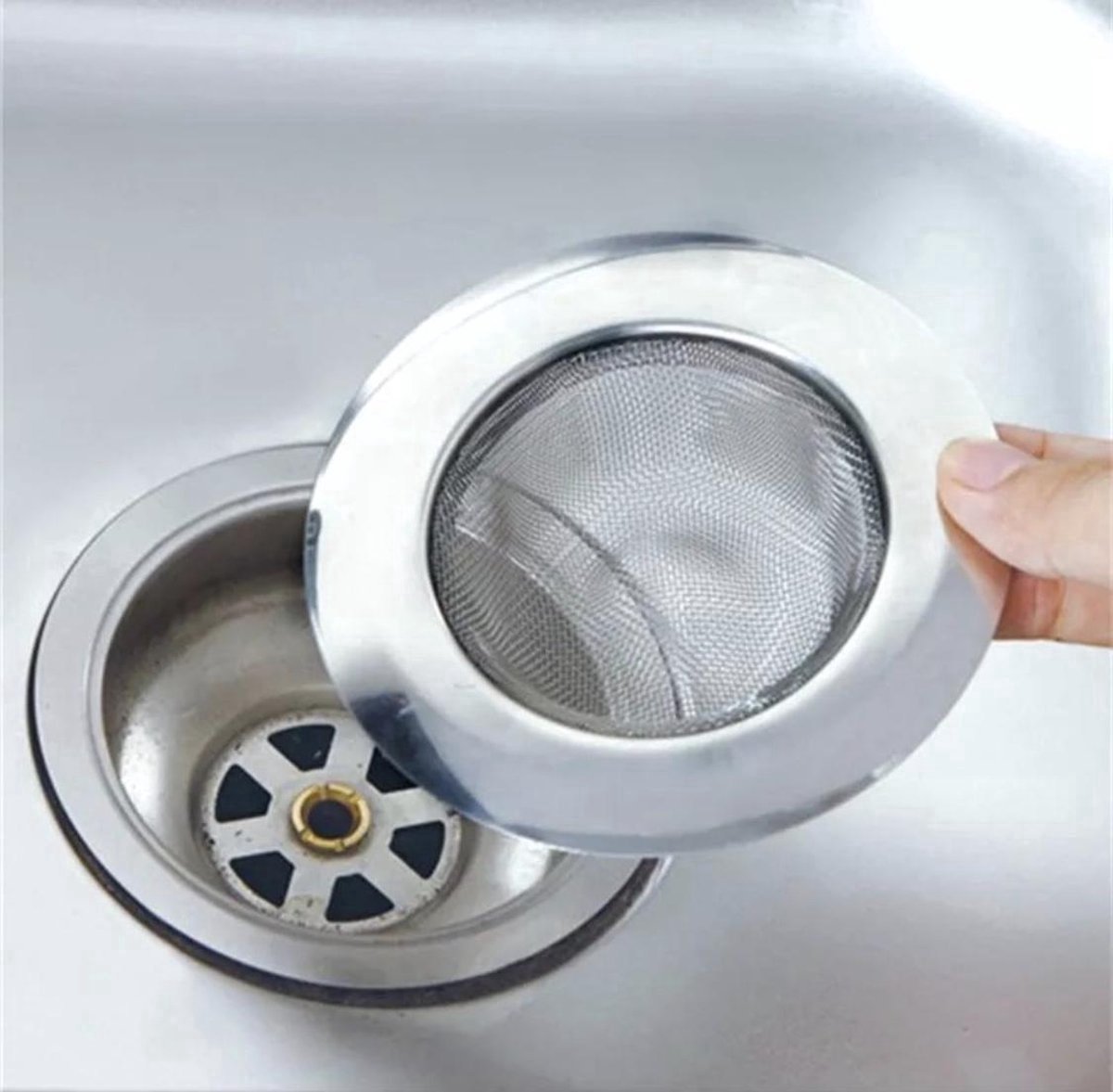 Goedkoopste RVS Gootsteenzeefs 7.5 cm buitenmaat, 4.3 cm binnenmaat - Voorkom Vuil, Haar & Voedselresten! - van Heble®