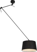 QAZQA blitz - Lampe à suspension avec abat-jour - 1 lumière - L 380 mm - Zwart