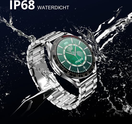 Maoo Titan AMOLED Smartwatch Heren - Stainless Steel en 2 TPU bandjes - Stappenteller - Hartslagmeter - Slaapmonitor - Multisport - Geschikt voor Android en iOS - Zilver