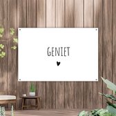 Tuinposter | Geniet (wit) | liggend | Wallz | 120 x 80 cm | tuindoek