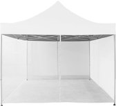 INSTENT Horrengaas voor Paviljoen - Zijwand - Partytent - Gazebo - 3 x 3 m - Wit