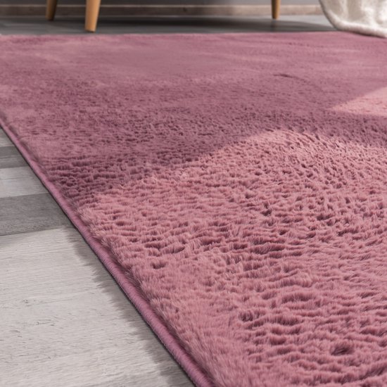 Paco Home Tapijt Hoogpolig Vloerkleed Woonkamer Vacht Imitatiebont Shaggy Wollig Eenkleurig, Maat:160x220 cm, Kleur:Grijs