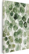 Artaza Canvas Schilderij Eucalyptusbladeren op een Witte Achtergrond - 40x60 - Wanddecoratie - Foto Op Canvas - Canvas Print