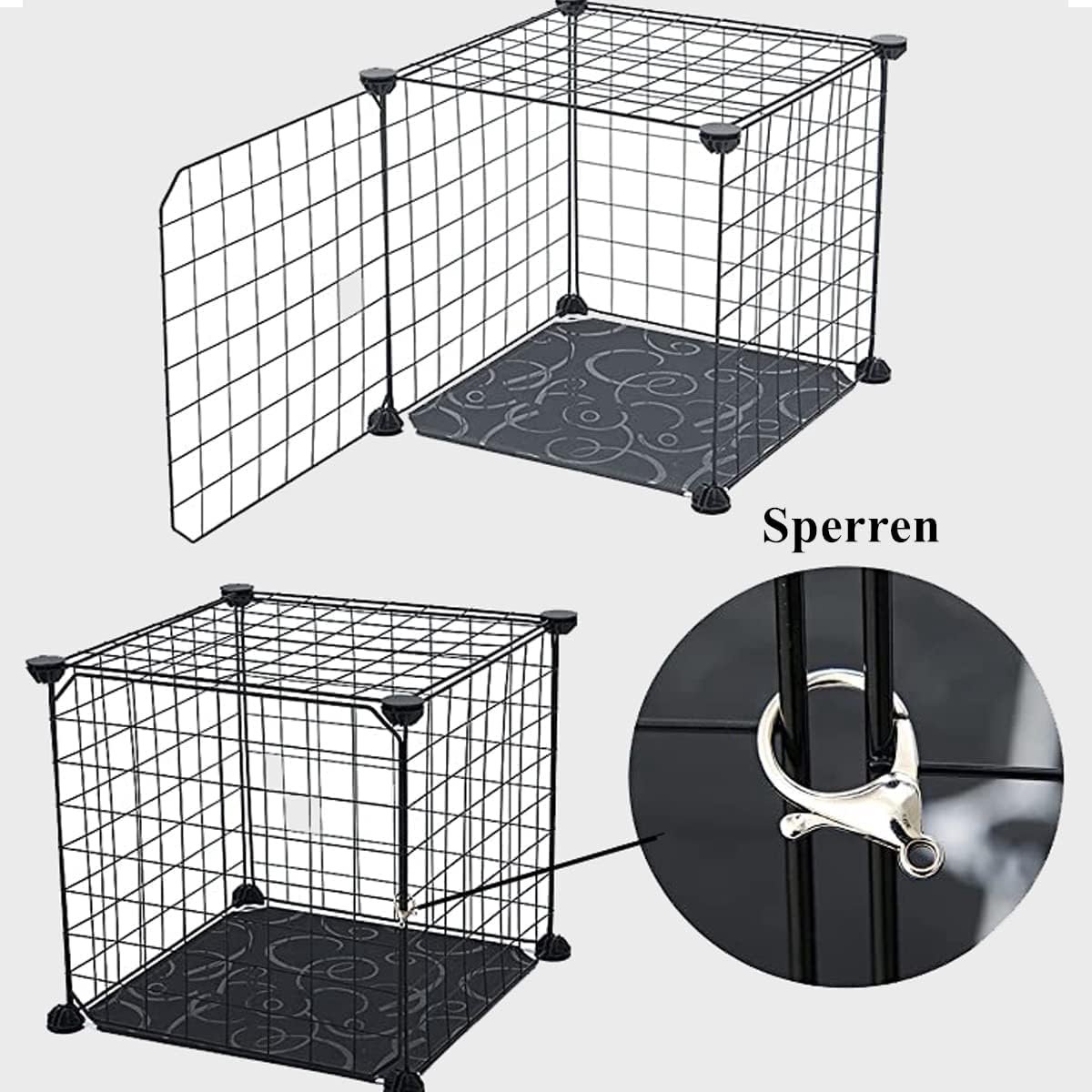 YITAHOME Indoor Kattenkooi, 2 Tier Kitten Cage Huis Kat Behuizing Outdoor Kleine Dieren DIY Huisdier Box Afneembare Metaal, Kattenkennel voor Fret Kitty, Konijn, Konijn, Kleine Dieren, Camping