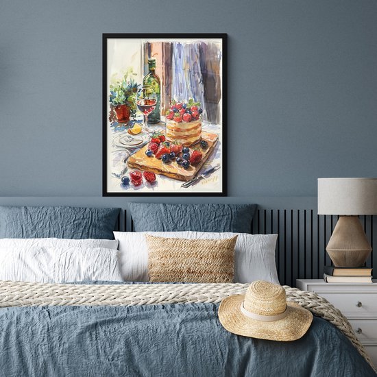 Cadre photo avec poster - Cadre poster 60x80 cm - Posters - Nature morte - Peinture - Abstrait - Coloré - Photo encadrée - Décoration murale de Cuisine - Accessoires de Décoration murale - Décoration murale - Peintures