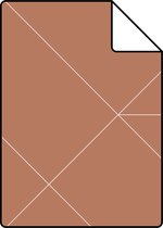 Proefstaal ESTAhome behangpapier grafische lijnen terracotta - 139373 - 26,5 x 21 cm
