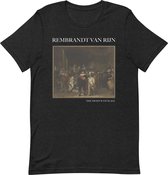 Rembrandt van Rijn 'De Nachtwacht' ("The Night Watch") Beroemd Schilderij T-Shirt | Unisex Klassiek Kunst T-shirt | Zwart Heather | L