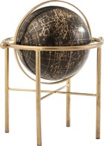 J-Line wereldbol Vintage - ijzer/kunststof - goud/zwart - large