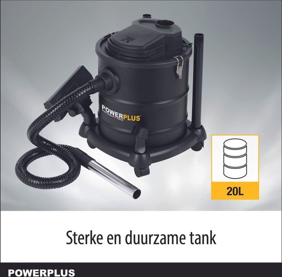 Powerplus elektrische aszuiger POWX308 - 1 200W as stofzuiger voor BBQ, kachel, brander - 20l tank - max. 60°