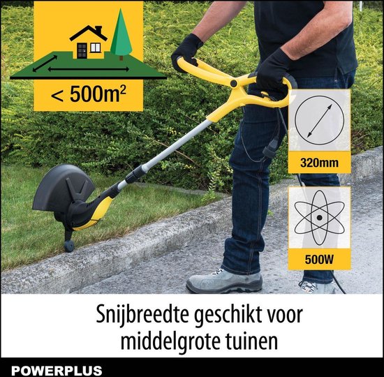 Powerplus POWXG30033 Elektrische grastrimmer - 500W - Snijbreedte 320mm - Telescopisch - Grastrimmer voor tuin, gazon en oprit van Powerplus — afbeelding 4