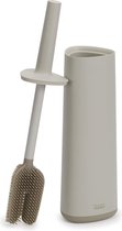 Flex 360 geavanceerde slimme toiletborstel en opberghouder set met antidruppel antiverstopping drievoudig verwisselbare borstelkop matte afwerking Beige toilet brush with holder