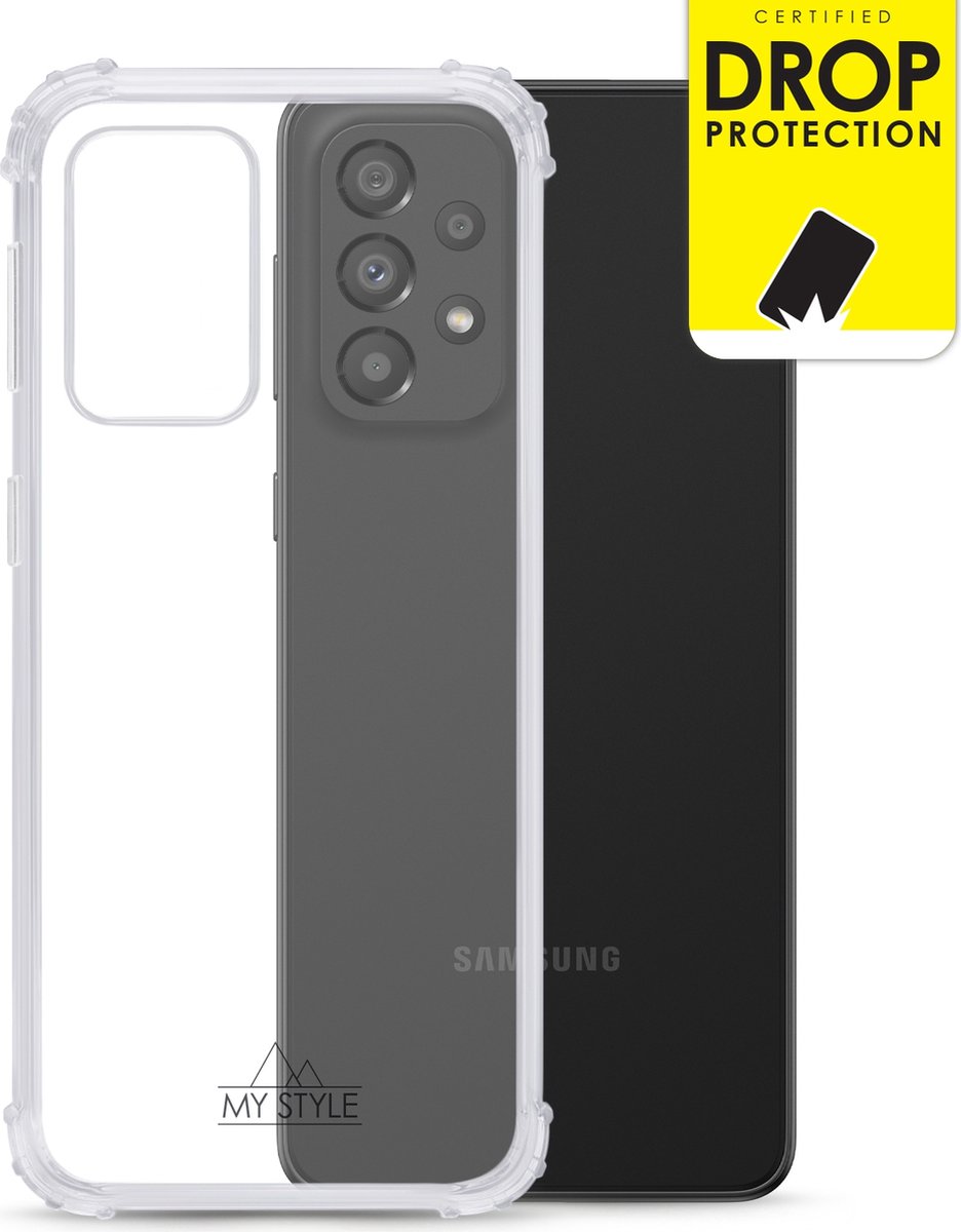 My Style Doorzichtig Hoesje geschikt voor Samsung Galaxy A33 Telefoonhoesje Flexibel TPU | My Style Protective Flex Backcover Shockproof | Doorzichtig Telefoonhoesje Galaxy A33 | Schokbestendig Galaxy A33 Telefoonhoesje | Anti Shock Proof -