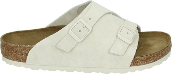 Birkenstock ZÜRICH SUEDE ANTIQUE WHITE - Dames slippers - Kleur: Wit/beige - Maat: 44