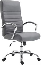 In And OutdoorMatch Bureaustoel Fulvia Reece - Op wielen - Grijs - Kunstleer - Ergonomische bureaustoel - Voor volwassenen - In hoogte verstelbaar