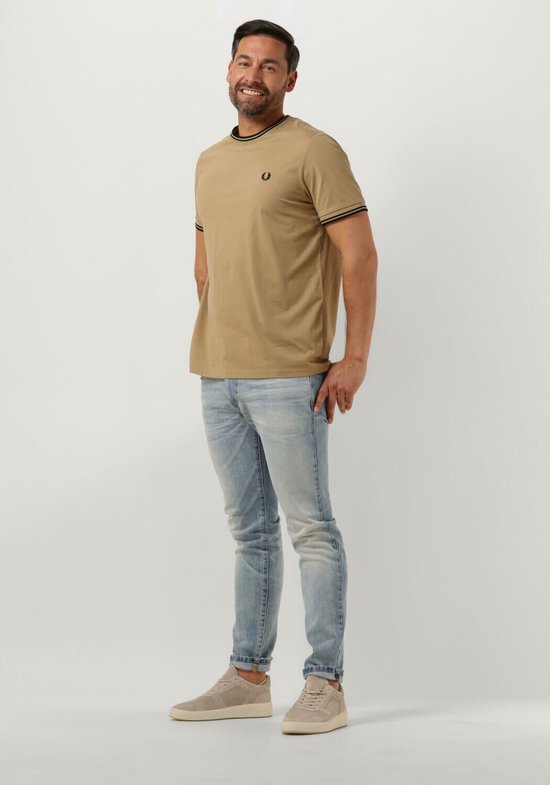 Fred Perry Heren Tshirt Twin Tipped T-shirt Khaki - Maat XXL