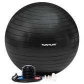 Ballon de fitness Tunturi - Gymball - Ballon Swiss - 75 cm - Incl. pompe - Zwart
