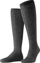 FALKE Teppich im Schuh lang eenkleurig wol kniekousen heren grijs - maat 45-46