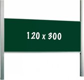 Krijtbord PRO Isaias - In hoogte verstelbaar - Enkelzijdig bord - Schoolbord - Eenvoudige montage - Emaille staal - Groen - 120x300cm