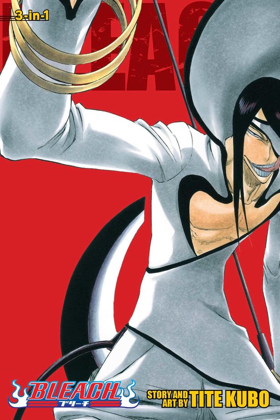 La couverture du livre Bleach 3-en-1 Édition 11. Un homme en tenue blanche avec un masque, portant le logo Bleach.