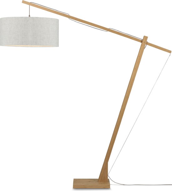 GOOD&MOJO Vloerlamp Montblanc - Bamboe/Naturel - 175x60x207cm - Scandinavisch,Bohemian - Staande lamp voor Woonkamer - Slaapkamer