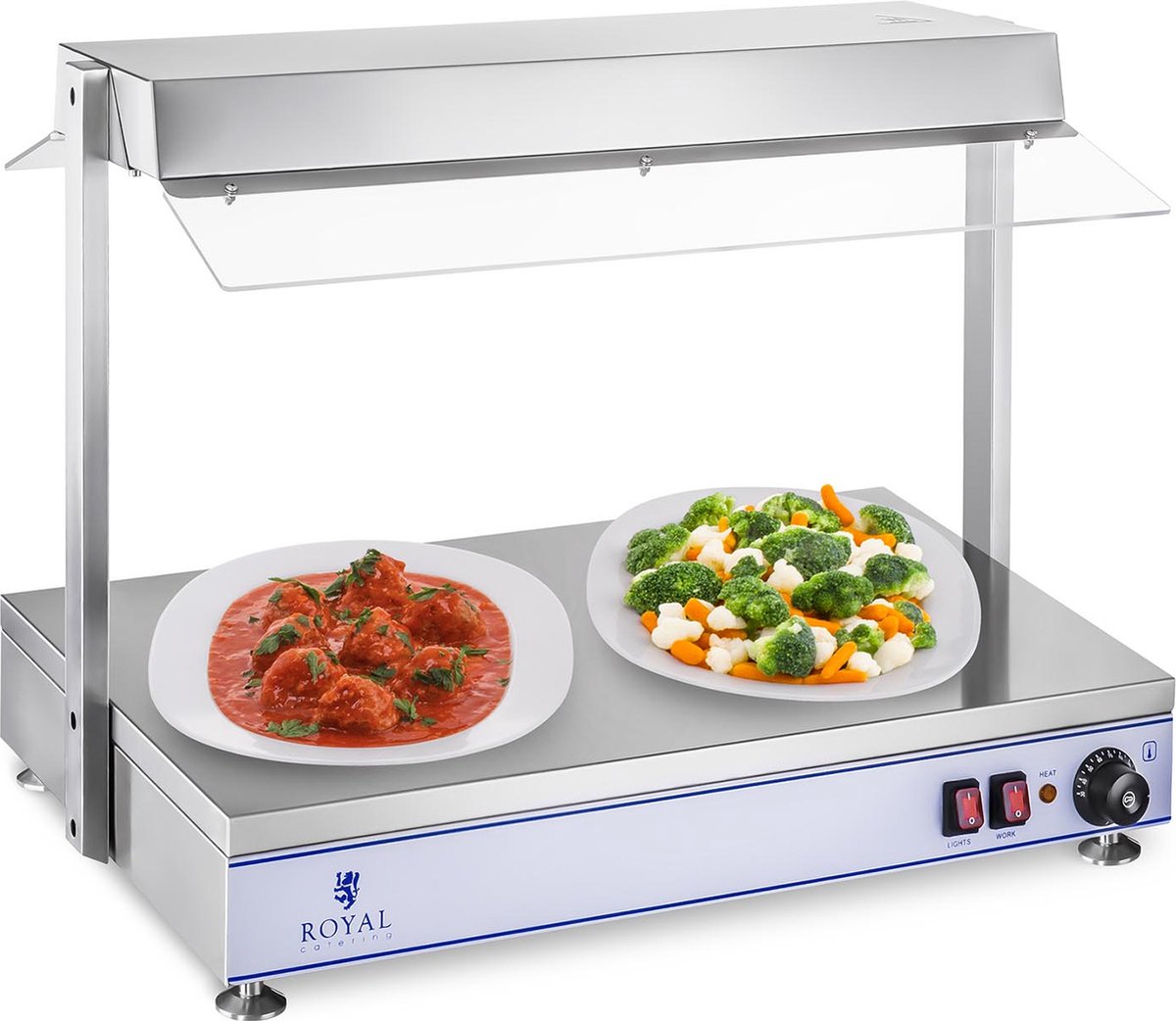 Warmhoudplaat - 2 halogeenlampen - 1.100 W - Royal Catering