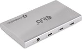 CLUB3D Certified Thunderbolt™4 Portable 5-in-1 Hub met Smart Power, Docking, Thunderbolt 4, Zilver, OS Support: Windows10™ or above version supported Thunderbolt™ 4 host MacOS™ 11 or above..., DC, 10 W