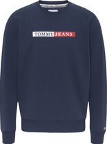 Tommy Jeans - Heren Sweaters Reg Essential Graphic Crew Sweater - Blauw - Maat S
